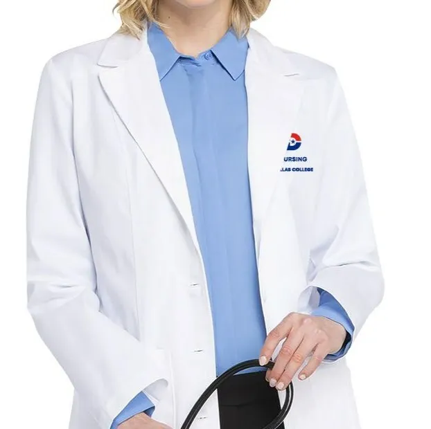 Lab Coat Landau White - Dallas College Nursing Logo