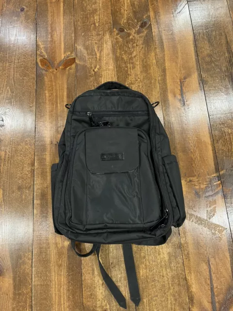 JuJuBe Be Right Back Diaper Backpack Travel Bag -Black with Black/White inside