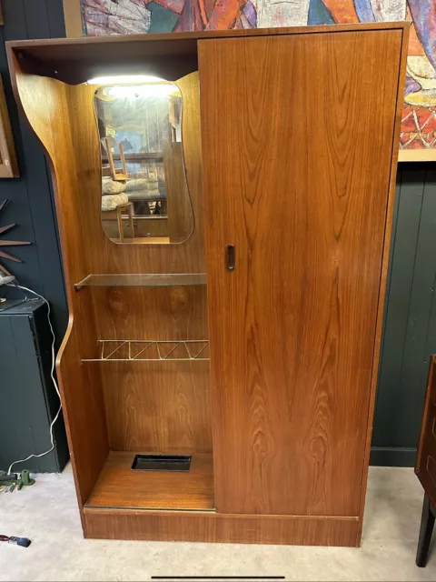 Mid Century 1950’s Rare Hubbi-robe Teak Hall Stand Wardrobe Umbrella Stand