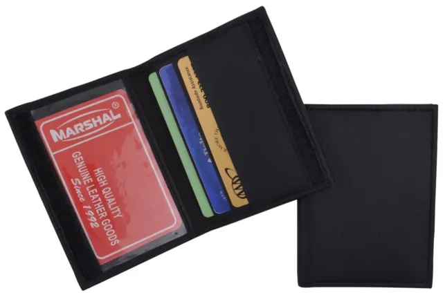 Mens Slim Bifold Black Leather Credit Card Holder Style ID Mini Wallet Thin New