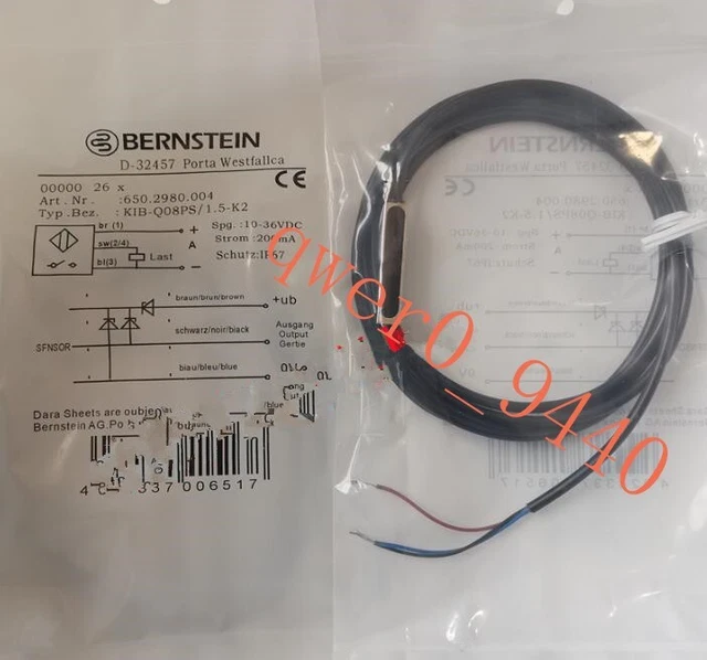 1PC NEW BERNSTEIN Inductive proximity switch sensor KIB-Q08PS/1.5-K2T