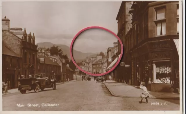 Callander Main Street Vintage Postcard Stirling Scotland