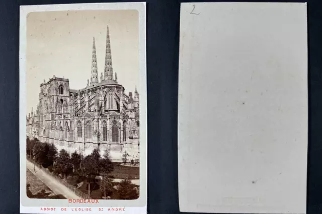 France, Bordeaux, Cathédrale Saint-André Vintage cdv albumen print CDV, tirage