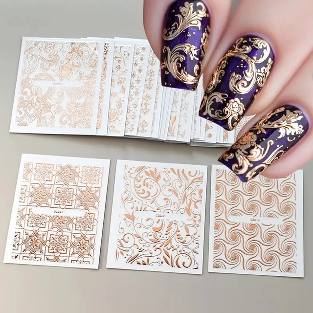 JMEOWIO Nagelsticker Bunte Blumen – 30 Blätter Selbstklebend, Für Nageldesign & Acrylnägel