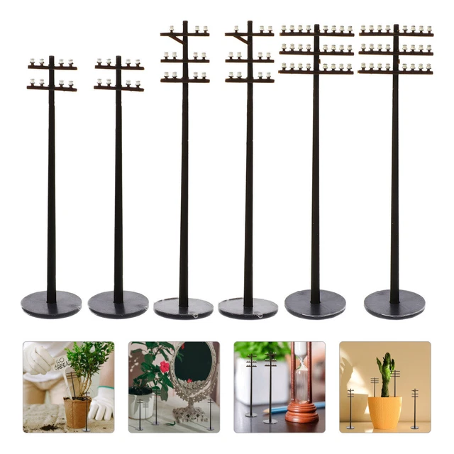 6 Pcs Telegraph Pole Models Micro Landscape Garden Garden Lights Decorative Mini