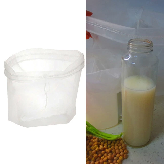 2 piezas colador de frutas de cocina reutilizable bolsa filtro de alimentos tuerca (23x30 cm)