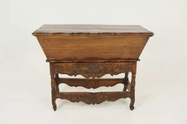 Antique French Louis XV Carved Walnut Dough Box, France 1880, H196