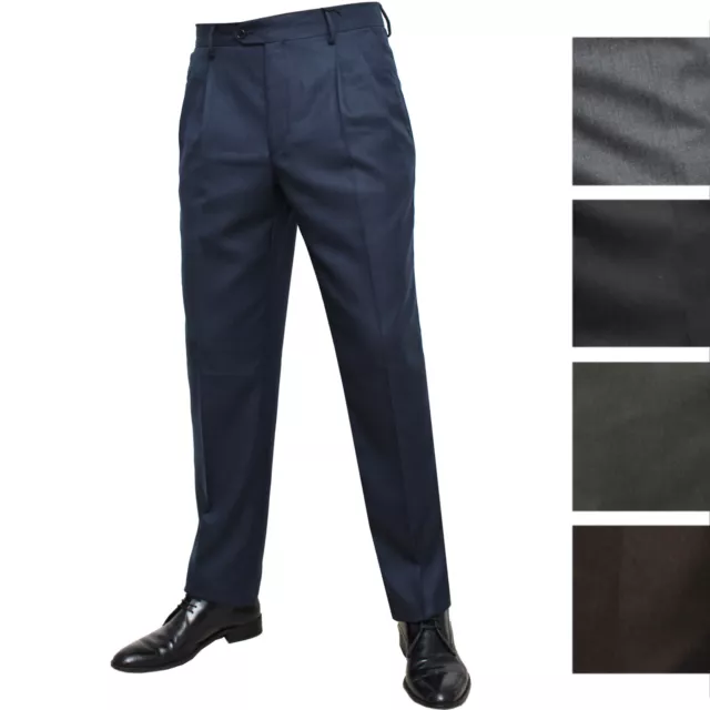 Pantalon Classique Homme Mixte Laine Taille Haute Deux Dart Plis Drop 6 Élégant