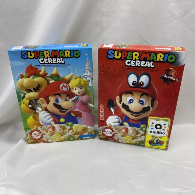 2x Kellogg's Super Mario Cereal Limited Ed. w/ Amiibo Nintendo (Food expired)