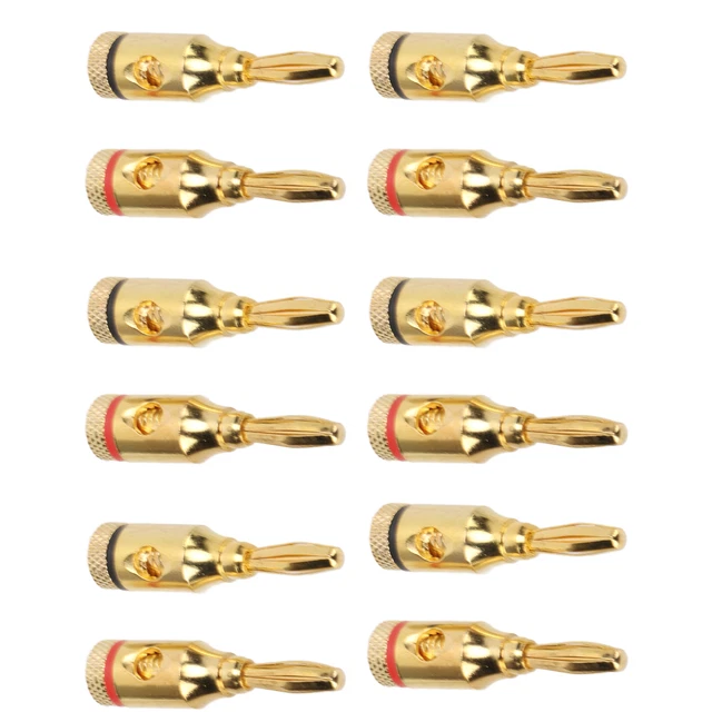 12pcs Gold Plated Speaker Banana Plugs Aluminium Alloy Speaker Connector Ope SD3