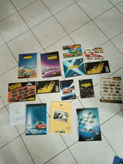 Lot De 14 Catalogues Solido Voitures Anciennes Des Années 1970 à 1990 - Envoi Gratuit