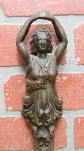 Antique Maiden Woman Cast Iron Hardware Salvage Part Leg Figural Decorative Arts