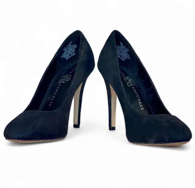 Rock & Republic Black Suede Stiletto Heels Women's Size 7.5