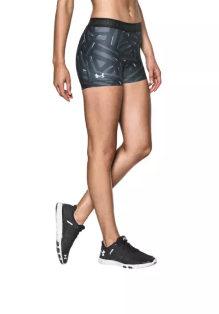 MUJER UNDER ARMOUR Heatgear Estampado Shorts Negros Blanco Gris 1297900-008  EUR 23,46 - PicClick ES