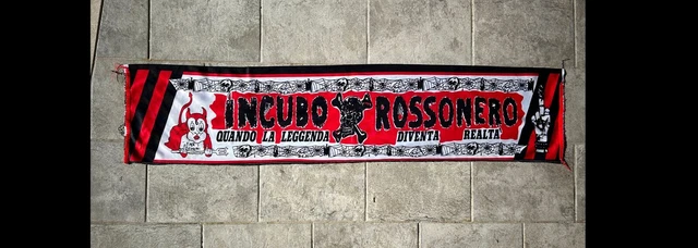 Écharpe Milan AC Ultras – Sciarpa Rossonero Incubo, Tissu, Original, Supporter Football Calcio