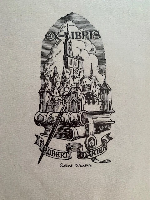 Ex-libris Alsace, Robert WARTER for himself, 93x50mm
