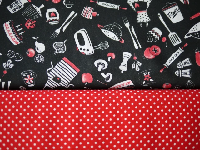 Miller Paquete de Tela Patchwork Kiss The Cook Cocina & Puntos Rojo-Blanco