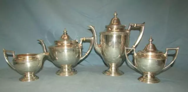 Alvin Sterling 925 Silver 4 Piece Tea and Coffee Set Sugar Creamer