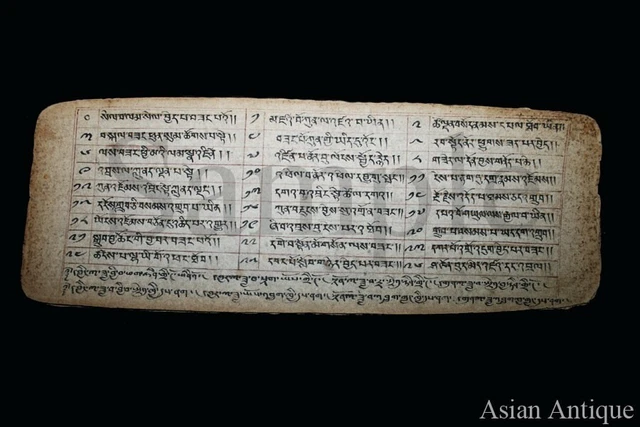 Mongolian Tibetan Buddhist Mantra Tantra Manuscript Leave Mongolia #S3-B3069