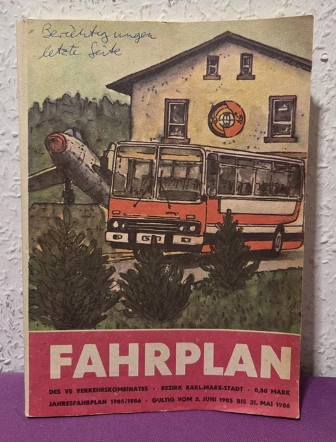 ddr-ve-verkehrskombinat-karl-marx-stadt-fahrplan-1985-86-vintage