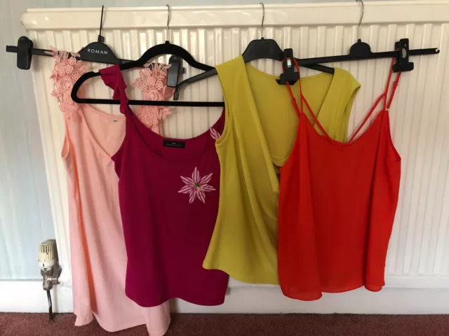 Bundle of ladies sleeveless summer tops size 10/12