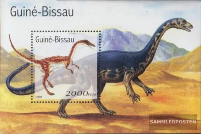 Guinea-Bissau Bloque 334 nuevo con goma original 2001 prehistoria animales