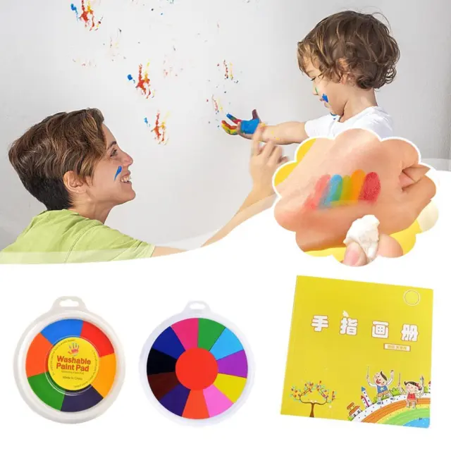 Finger Painting Kit,6/12 Colors Kids Washable Finger Painting with Painting P6A4
