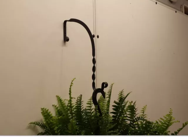 Twisted & Curved Black Powder Coat Wrought Iron HANGER, Handcrafted in the USA