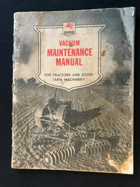 Vintage Vacuum Mobil Plume Oil tractor maintenance manual