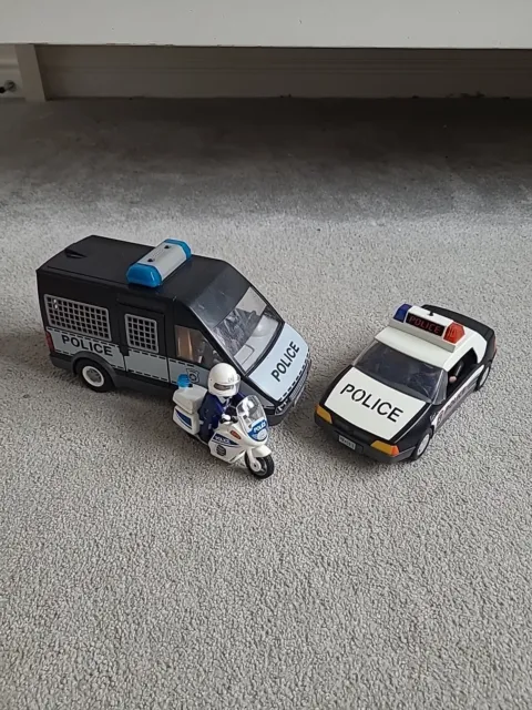 Playmobil Police Bundle Play Set Van Car Motorbike & Figures