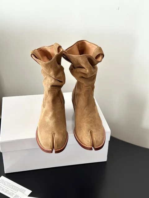 Maison Margiela Tabi Women's Split Toe Pleated Short Boots