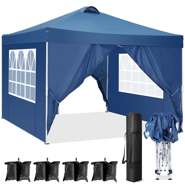 3x3M Pavillon Faltpavillon Wasserdicht Partyzelt Gartenpavillon mit Seitenteile 2