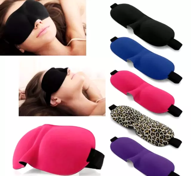 Sleeping Eye Mask Blindfold Blinder Travel Comfort Rest Soft Sponge Cover Aid UK