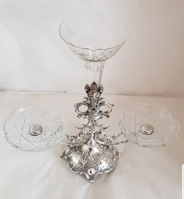 ANTIQUE SILVERPLATED CENTERPIECE. Of Art Nouveau Design. Maker's mark