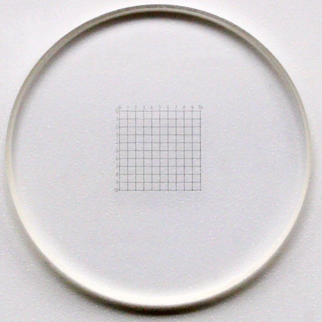Micrometer Diameter 26mm Calibration Scale Optical Glass Cross Ruler Microscope