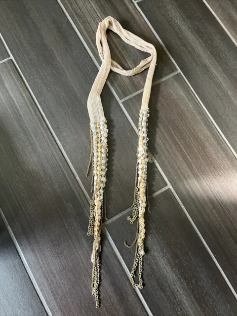 Chan Luu Skinny Beaded Scarf