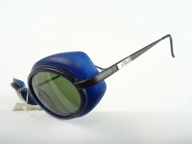 S. OLIVER Sonnenbrille mit Seitenschutz NEU unisex schwarz blau Steampunk Gr. M