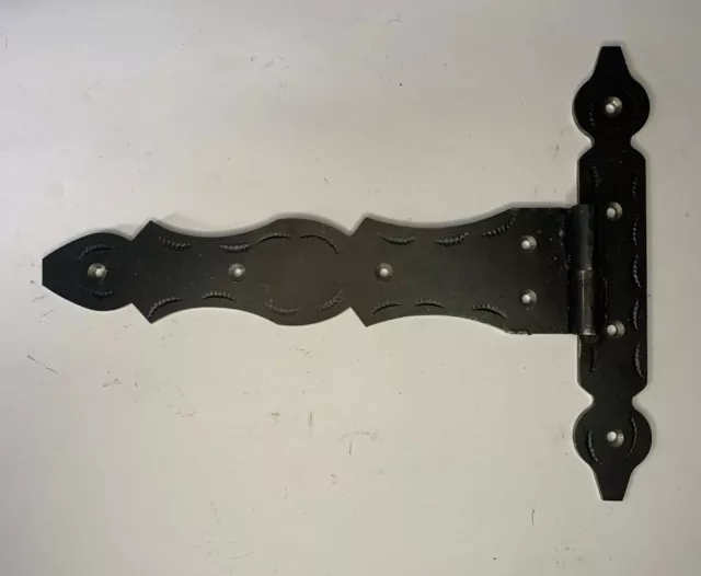Pair Strong Black Wrought Iron Farm - Hand Forged Beeswax Cottage Door Hinge 8