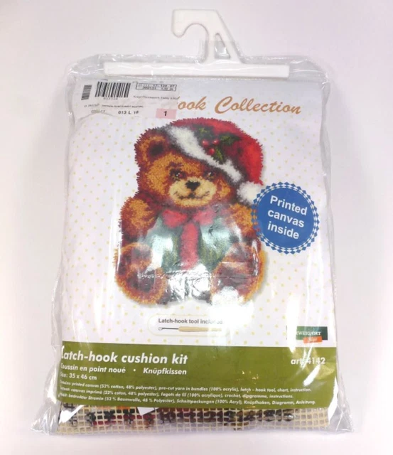 Knüpfteppich-Set TEDDY CHRISTMAS von buttinette, 35cm x 46cm, NEU & OVP
