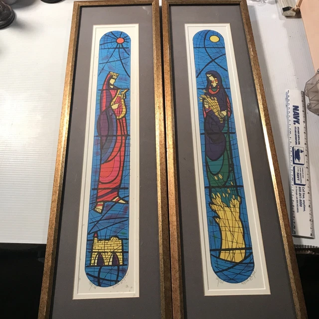 29”x 8” Framed Matted Nissan Engel 1931-2016 Ltd. Ed. Prints-Stained Glass Look 29”x 8” Framed Matted Nissan Engel 1931-2016 Ltd. Ed. Prints-Stained Glass Look