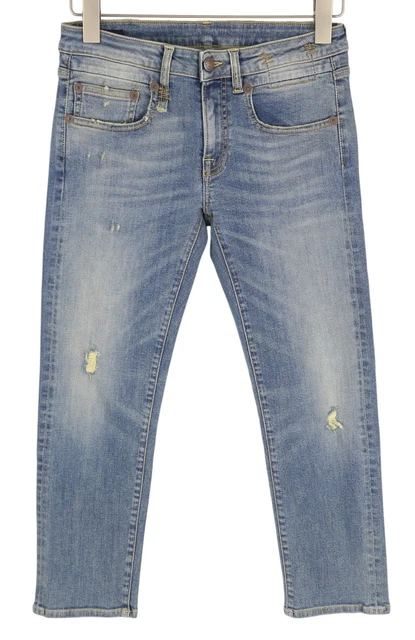 R13 BOY STRAIGHT Women Jeans 27 Vintage Grey Zip Fly Dark