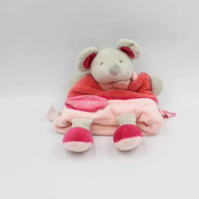 Doudou et compagnie marionnette souris grise rose rouge plic ploc - 26416