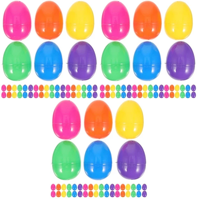 150 uds robusto interior hermosas decoraciones de huevos huevos de Pascua de plástico