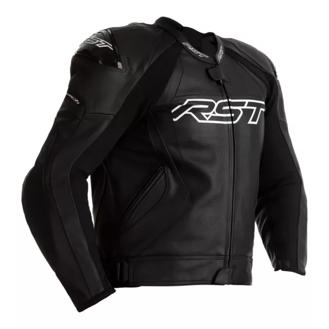 RST Tractech Evo 4 CE Mens Leather Jacket - Black / Black .