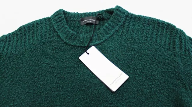 NWT $550 Italy ROBERTO COLLINA Men's Deep Green Chunky Bold Sweater 50-IT Large 3