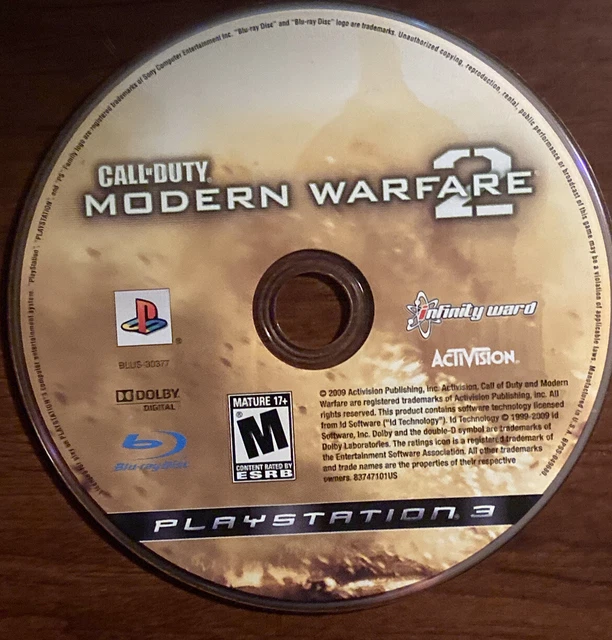 CALL OF DUTY Modern Warfare 2 (PlayStation 3, 2009) disque de travail