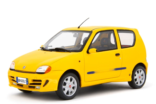 Laudoracing-Models 1/18 Fiat Seicento Sporting Abarth 1998 – Résine Jaune
