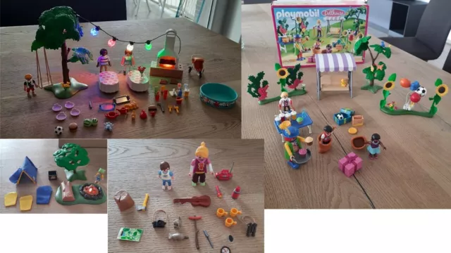 Playmobil Konvolut Gartenparty, Einweihungsparty, Zeltlager mit OVP und Anleitun