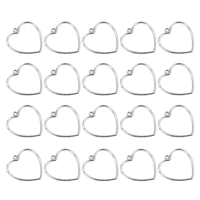 20 pcs Letters Connector Pendants Diy Pendant Charms Heart Charm Pendants