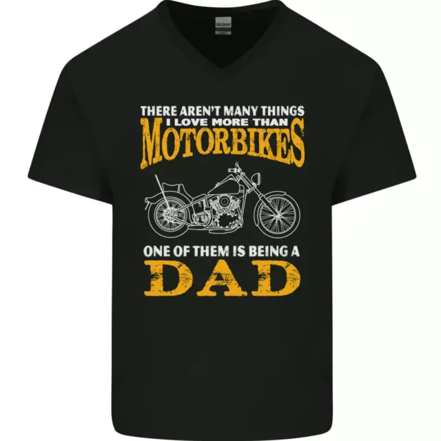 Being a Dad Biker Motorcycle Motorbike Mens V-Neck Cotton T-Shirt